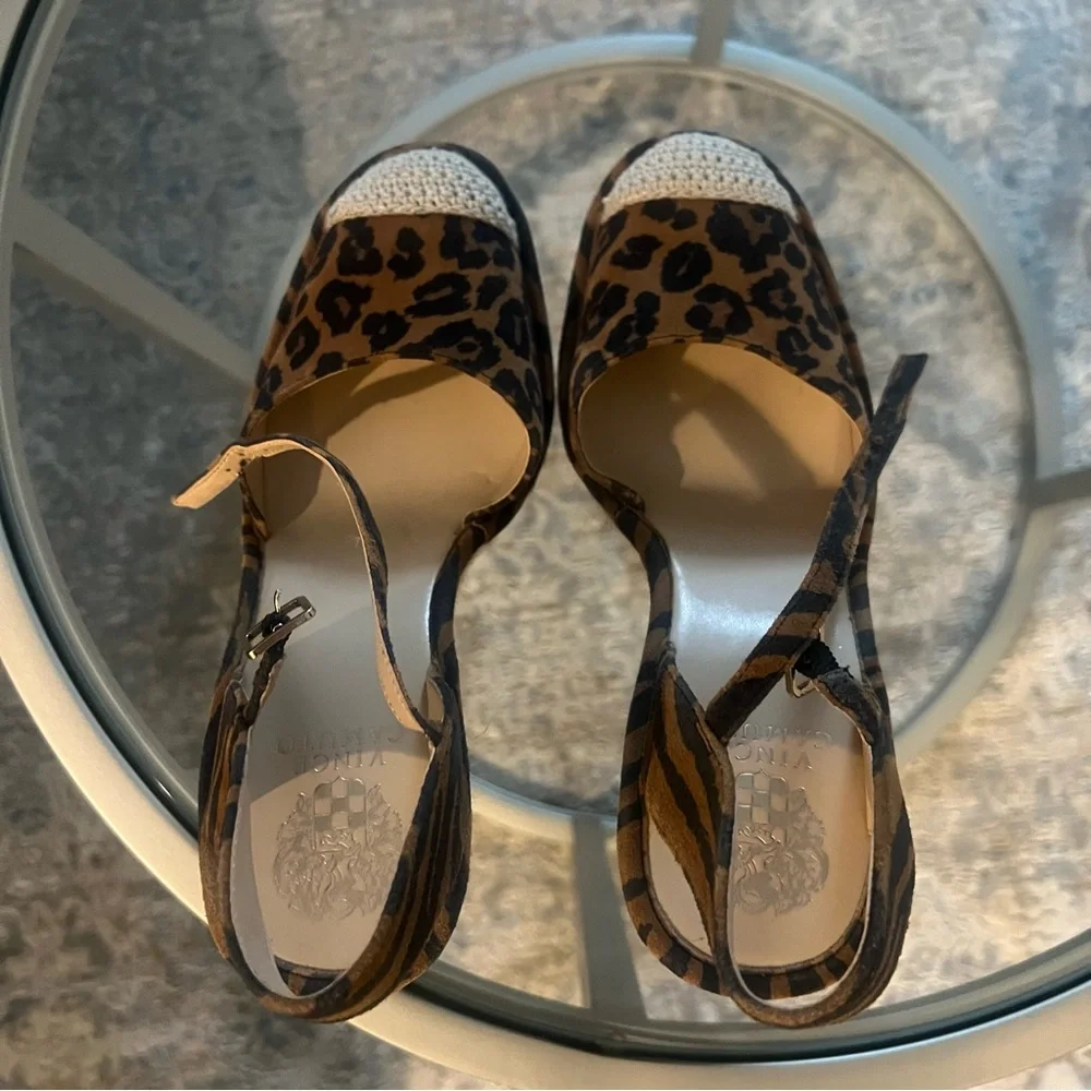 Leopard Print Wedge Sandals